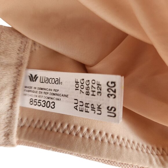Wacoal Bra 32G Nude Beige Women's Back Appeal Underwire Back Close NEW - Picture 7 of 9
